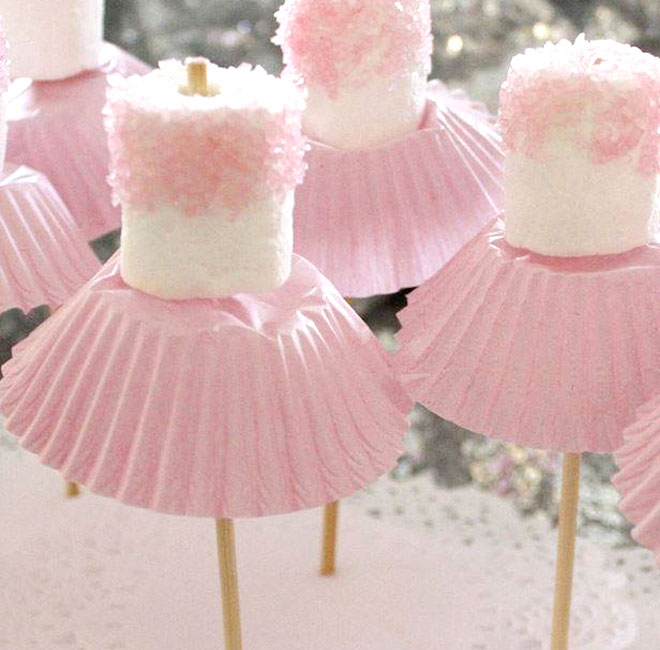 Marshmallow striato bianco rosa per feste di compleanno bambini